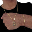 Kit Banhado Ouro 18k Piastrini Corrente 2mm-60cm + Pulseira 2mm-18cm + Pingente Cruz