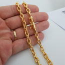 Corrente Banhado 18k Cadeado 6mm-60cm Fecho Canhão + Pingente 18k