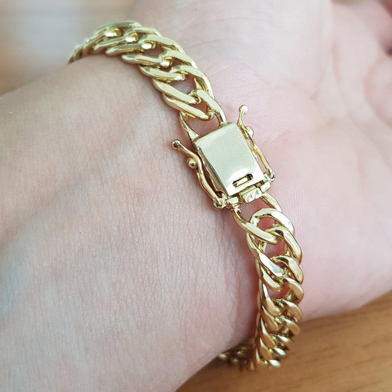 Pulseira Banhada Ouro 18k Lacraia 8mm-20cm