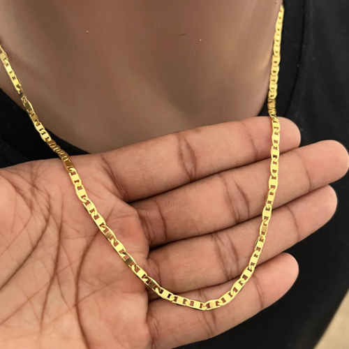 Corrente Banhado Ouro 18k Piastrini 3mm-60cm