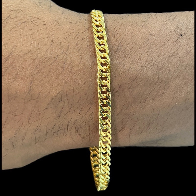 Pulseira Banhada Ouro 18k Groumet 5mm-20cm