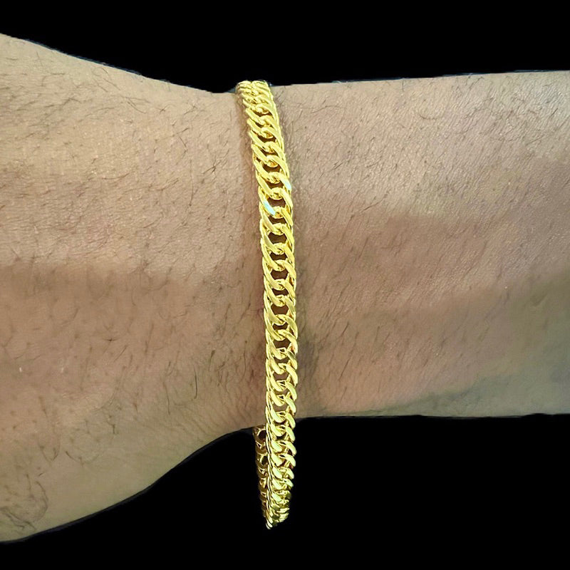 Pulseira Banhada Ouro 18k Groumet 5mm-20cm