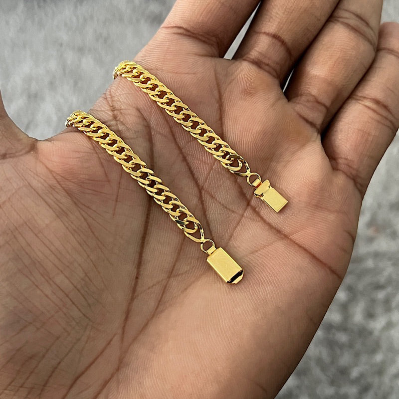 Pulseira Banhada Ouro 18k Groumet 5mm-20cm