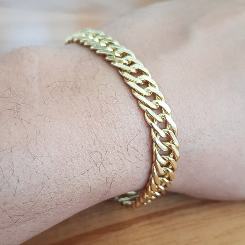 Pulseira Banhada Ouro 18k Lacraia 8mm-20cm